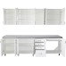 Bucatarie Zebra 260 cm din MDF Alb Lucios cu blat termoizolant imitatie gri